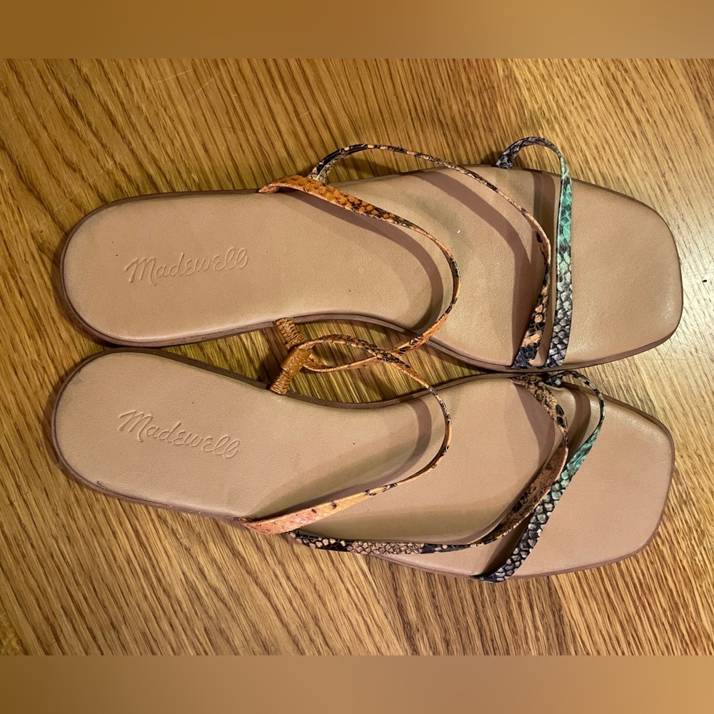 Madewell Lyra 3 Strap Faux Snake Sandal Multi Color
